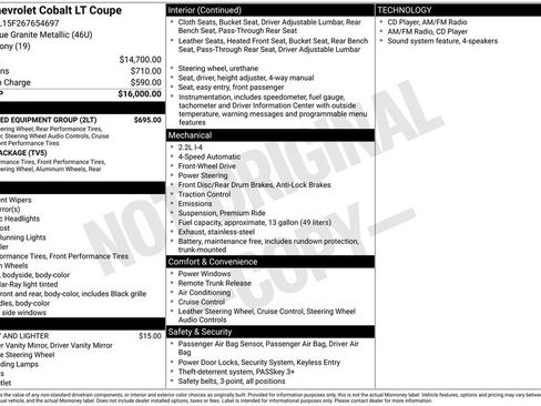 Used 2006 Chevrolet Cobalt LT w/ Preferred Equipment Group FWD image 31