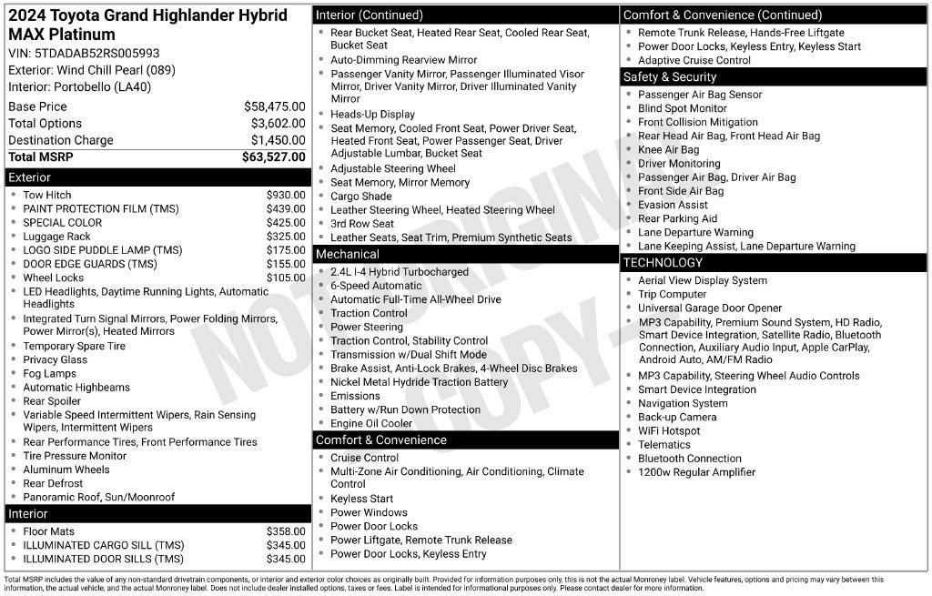 Used 2024 Toyota Grand Highlander AWD Hybrid image 2