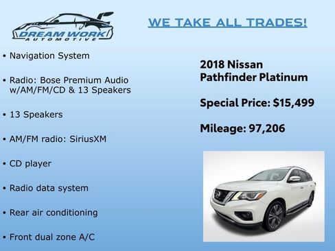 Used 2018 Nissan Pathfinder Platinum image 2