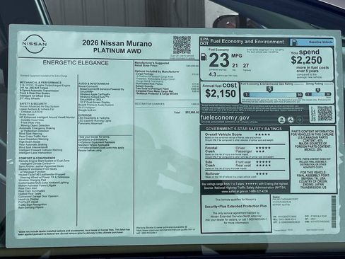 New 2026 Nissan Murano Platinum w/ Cargo Package image 6