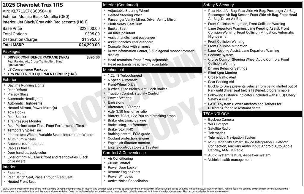 Used 2025 Chevrolet Trax RS w/ Driver Confidence Package FWD image 18