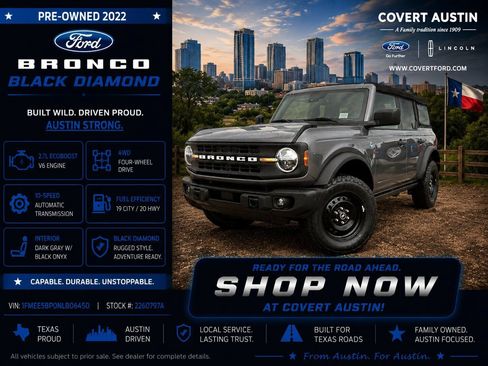 Used 2022 Ford Bronco Black Diamond AWD/4WD image 1