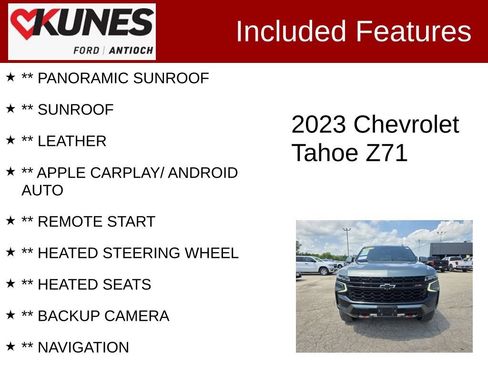 Used 2023 Chevrolet Tahoe Z71 w/ Luxury Package AWD/4WD image 3