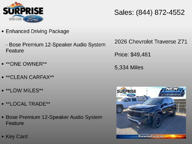 Used 2026 Chevrolet Traverse Z71 w/ Enhanced Driving Package AWD/4WD image 15