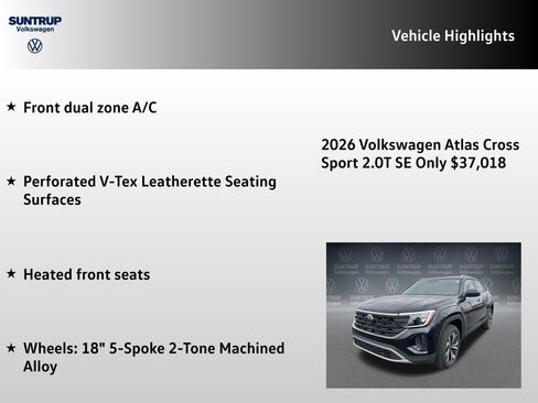 New 2026 Volkswagen Atlas Cross Sport SE AWD/4WD image 7