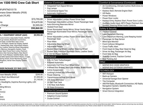 New 2026 RAM 1500 RHO w/ RHO Level 1 Equipment Group image 3