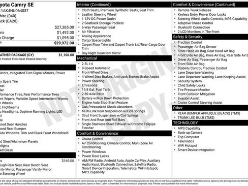 Used 2022 Toyota Camry SE w/ Cold Weather Package FWD image 12