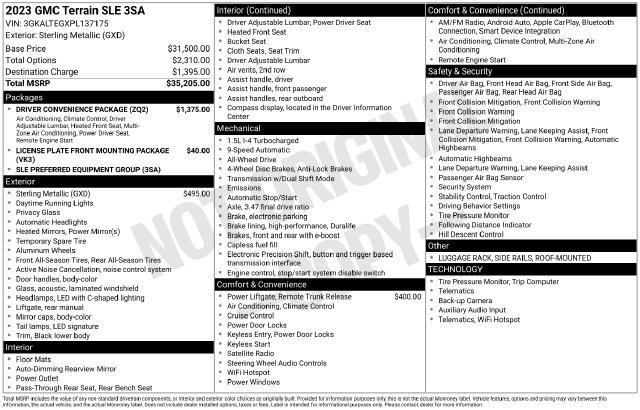 Used 2023 GMC Terrain SLE w/ Driver Convenience Package AWD/4WD image 27