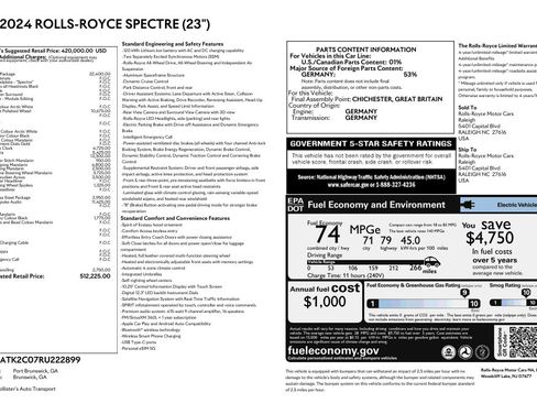 New 2024 Rolls-Royce Spectre w/ Spectre Launch Package AWD/4WD image 25