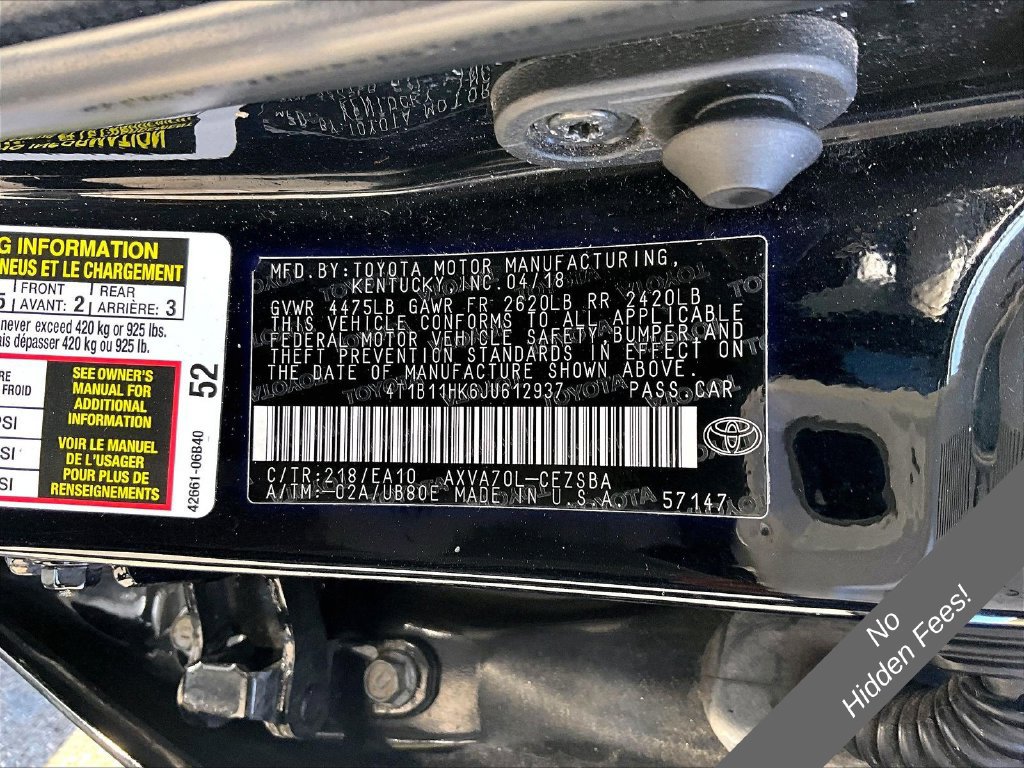Used 2018 Toyota Camry SE w/ Protection Package (Q2) FWD image 29