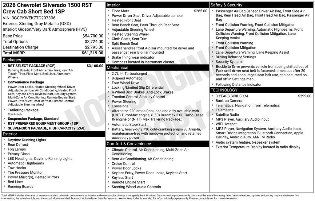 Used 2026 Chevrolet Silverado 1500 RST w/ RST Select Package AWD/4WD image 69
