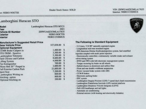 Used 2021 Lamborghini Huracan STO image 24