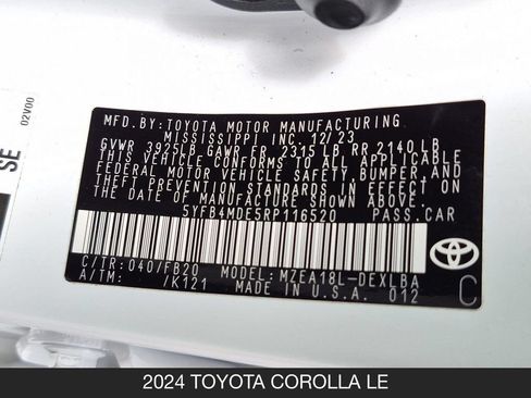 Used 2024 Toyota Corolla LE FWD image 24