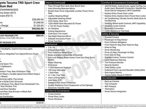 Used 2022 Toyota Tacoma TRD Sport w/ Technology Package image 27