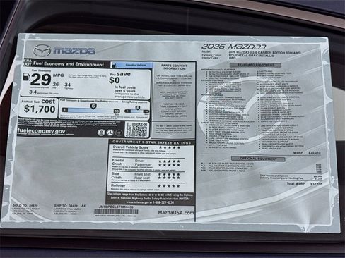 New 2026 MAZDA MAZDA3 Carbon image 19