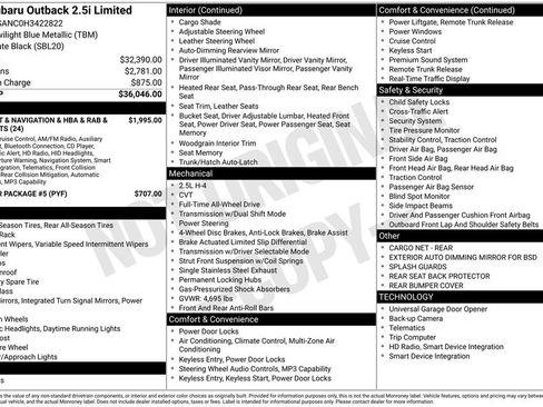 Used 2017 Subaru Outback 2.5i Limited image 44