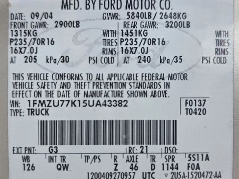 Used 2005 Ford Explorer Sport Trac XLS AWD/4WD image 35