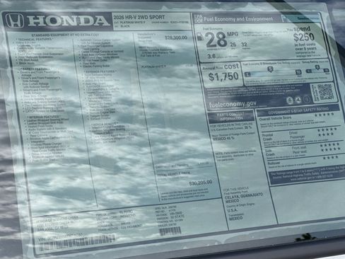 New 2026 Honda HR-V Sport image 30