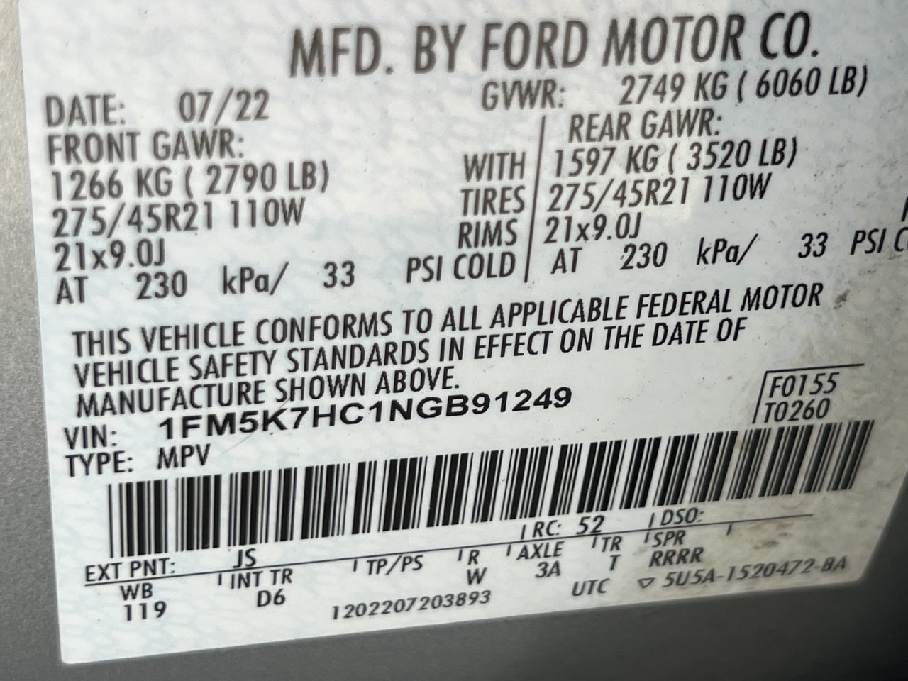 Used 2022 Ford Explorer Platinum w/ Equipment Group 601A RWD image 30