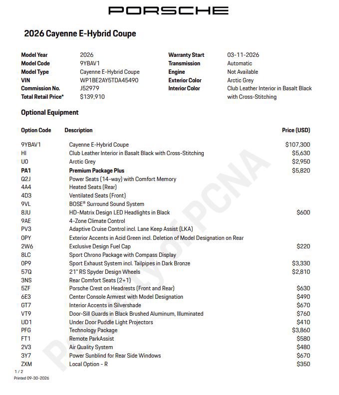 Certified 2026 Porsche Cayenne E-Hybrid Coupe AWD/4WD image 6