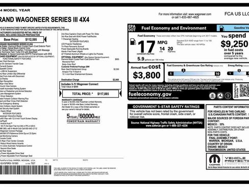 Certified 2024 Jeep Grand Wagoneer Series III w/ Rear Seat Video Group 1 image 3