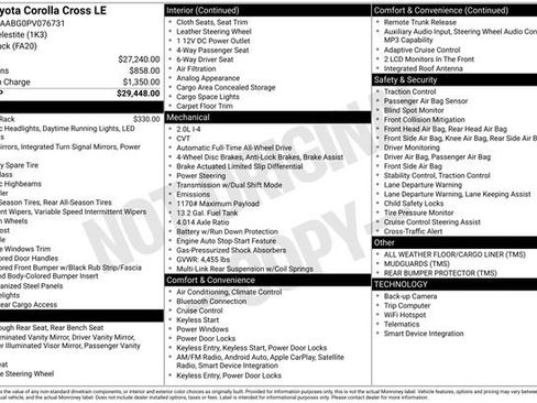 Certified 2023 Toyota Corolla Cross LE AWD/4WD image 3