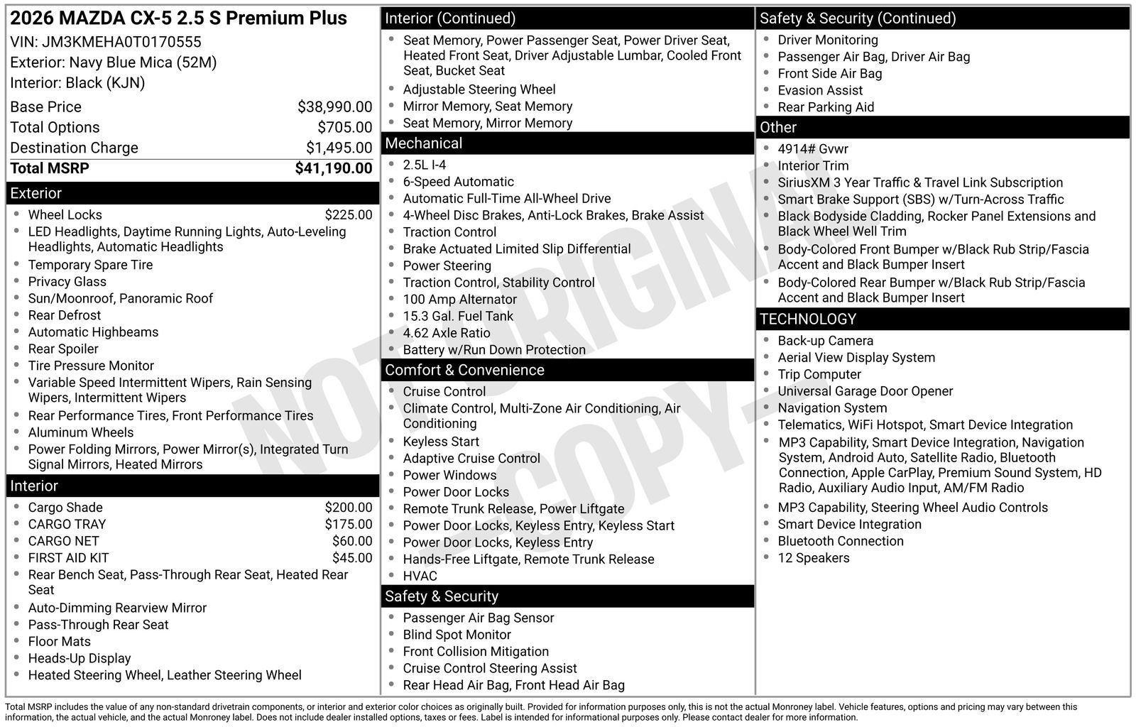 New 2026 MAZDA CX-5 2.5 S w/ Premium Plus Package AWD/4WD image 22