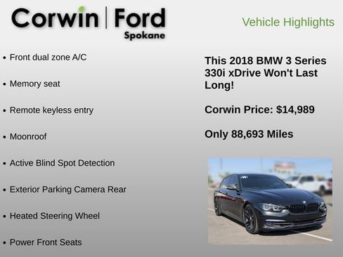 Used 2018 BMW 330i xDrive Sedan w/ Convenience Package AWD/4WD image 6