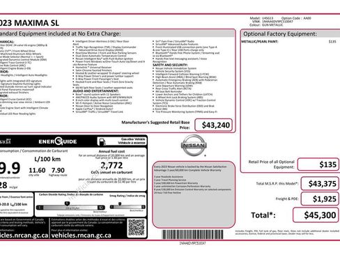 Used 2023 Nissan Maxima SL FWD image 4
