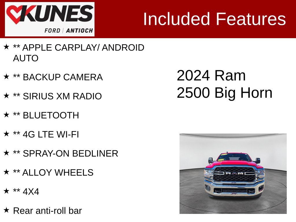 Used 2024 RAM 2500 Big Horn w/ Bed Utility Group AWD/4WD image 3