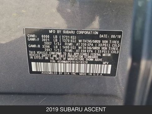 Used 2019 Subaru Ascent Limited AWD/4WD image 28
