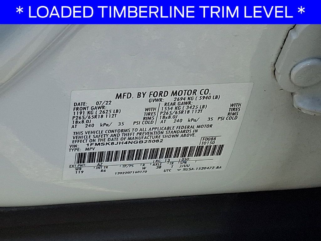 Used 2022 Ford Explorer Timberline AWD/4WD image 29