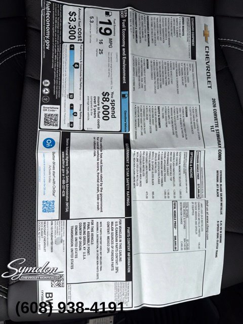 Used 2026 Chevrolet Corvette Stingray Convertible RWD image 24