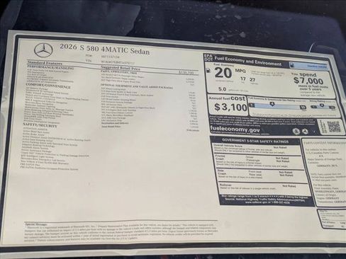 New 2026 Mercedes-Benz S 580 4MATIC Sedan image 19