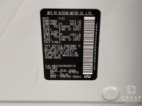 Certified 2022 INFINITI QX80 Luxe w/ Cargo Package image 34