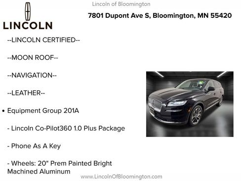 Certified 2022 Lincoln Nautilus Reserve w/ Equipment Group 201A image 6