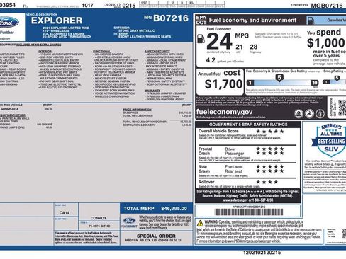 Used 2021 Ford Explorer Limited w/ Equipment Group 301A image 31