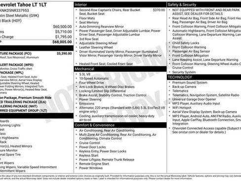 Used 2022 Chevrolet Tahoe LT w/ LT Signature Package AWD/4WD image 5