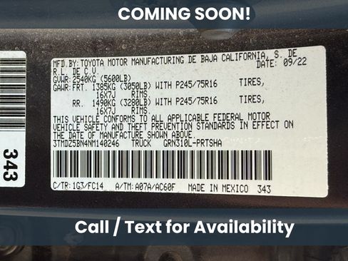 Used 2022 Toyota Tacoma SR5 w/ Black Out Package (TMS) AWD/4WD image 10