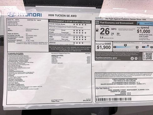 New 2026 Hyundai Tucson SE image 14