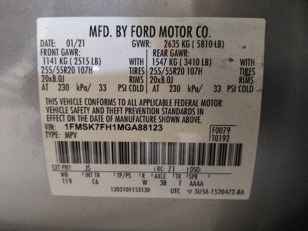 Used 2021 Ford Explorer Limited w/ Equipment Group 301A RWD image 33