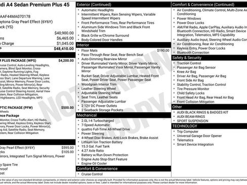 Certified 2021 Audi A4 2.0T Premium Plus w/ Premium Plus Package AWD/4WD image 45