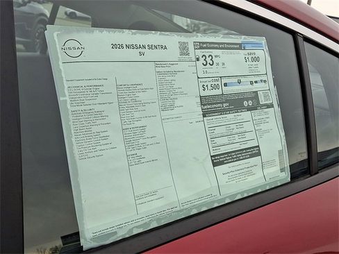 New 2026 Nissan Sentra SV w/ SV Convenience Package image 17