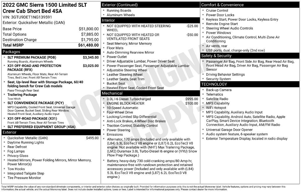 Used 2022 GMC Sierra 1500 SLT w/ SLT Premium Package AWD/4WD image 2