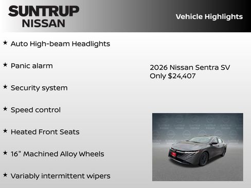 New 2026 Nissan Sentra SV FWD image 30