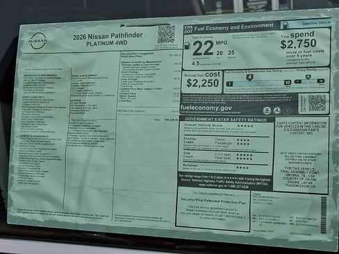 New 2026 Nissan Pathfinder Platinum w/ Accent Package AWD/4WD image 19