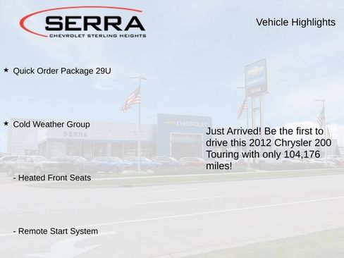 Used 2012 Chrysler 200 Touring w/ Cold Weather Group FWD image 3