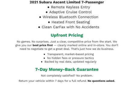 Used 2021 Subaru Ascent Limited w/ Technology Package