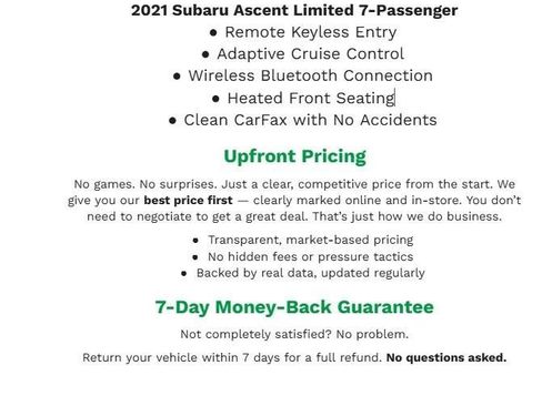 Used 2021 Subaru Ascent Limited w/ Technology Package AWD/4WD image 1