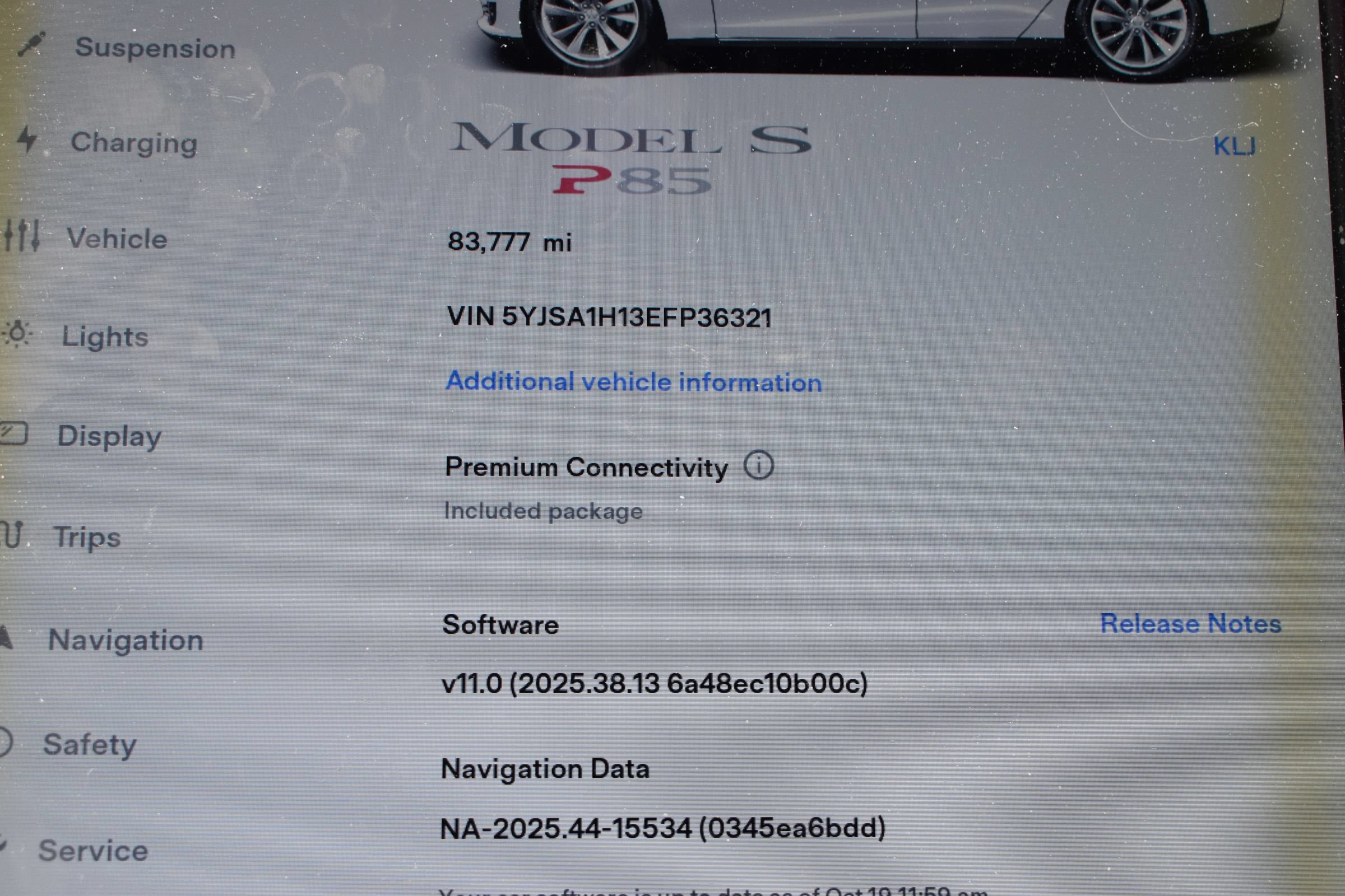 Used 2014 Tesla Model S P85 RWD image 9
